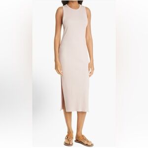 Rag and Bone essential ribbed Sleeveless light pink tank Midi Dress